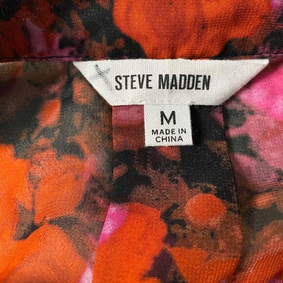 Steve Madden long sleeve v neck floral blouse Women's M - Picture 4 of 7